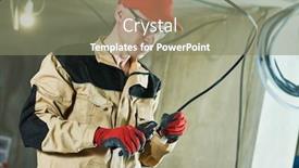 Presentation with electrician - Beautiful slides featuring electrician-service-installer-works backdrop and a gray colored foreground