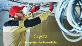  Presentation with electrician - Theme consisting of electrician-service-installer-works background and a tawny brown colored foreground