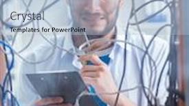  Presentation with wires - Audience pleasing slides consisting of electrician-trying-to-untangle-wires backdrop and a light blue colored foreground