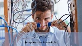  Presentation with wires - Slides enhanced with electrician-trying-to-untangle-wires background and a light blue colored foreground