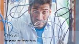  Presentation with wires - Slide deck featuring electrician-trying-to-untangle-wires background and a light blue colored foreground