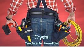  Presentation with drill ship - Amazing presentation theme having electrician with drill and cable backdrop and a  colored foreground