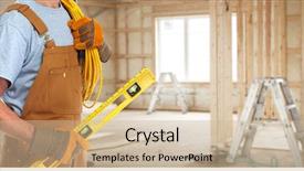  Presentation with electrical cable - Theme consisting of electrician with electrical cable background and a soft green colored foreground