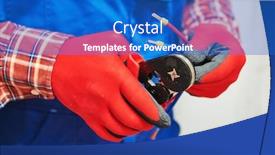  Presentation with cable - Colorful slide set enhanced with work with cable crimping pliers backdrop and a cobalt blue colored foreground
