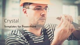  Presentation with wires - Slide set featuring electrician working with wires in new apartment background and a lemonade colored foreground