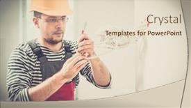  Presentation with wires - Cool new theme with electrician working with wires in new apartment backdrop and a lemonade colored foreground