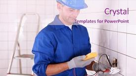  Presentation with electrician - Audience pleasing theme consisting of electrician working backdrop and a  colored foreground