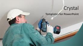  Presentation with electrician - Cool new presentation theme with electrician backdrop and a light gray colored foreground