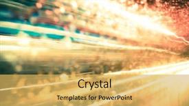  Presentation with shadow - Slides enhanced with electricity - abstract background with bokeh defocused background and a yellow colored foreground