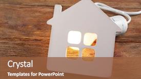  Presentation with electricity - Beautiful theme featuring electricity - bulb and shape of home backdrop and a tawny brown colored foreground