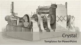  Presentation with electricity physics - Slides featuring physics electricity - edison's electrodymamic machine old illustration background and a light gray colored foreground