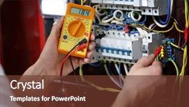  Presentation with distribution - Beautiful theme featuring electricity - electrician measuring voltage in distribution backdrop and a tawny brown colored foreground