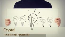  Presentation with light bulbs - Colorful presentation enhanced with save electricity - energy and environment concept backdrop and a soft green colored foreground