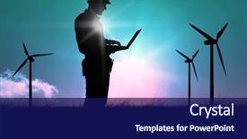  Presentation with magical - Presentation with electricity - full length of repairman using background and a navy blue colored foreground