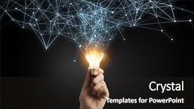  Presentation with idea - Colorful PPT layouts enhanced with electricity - innovative idea in businessman hand backdrop and a dark gray colored foreground