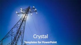  Presentation with power transmission line - Cool new presentation theme with electricity - power mast of a high backdrop and a teal colored foreground