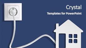  Presentation with electricity - Audience pleasing PPT theme consisting of electricity - socket with plug and home backdrop and a ocean colored foreground