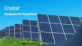  Presentation with energy source - Presentation theme enhanced with free electricity - solar panel detail abstract background and a teal colored foreground