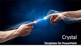  Presentation with electric current - Presentation theme featuring electricity - two male arms reaching background and a navy blue colored foreground