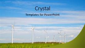  Presentation with windmills - Slides with electricity - windmills for electric power production background and a teal colored foreground