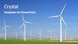  Presentation with windmills - PPT theme enhanced with electricity - windmills for electric power production background and a teal colored foreground
