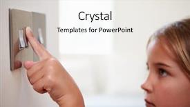  Presentation with electricity - Slide deck having electricity - young girl turning off light background and a white colored foreground