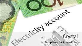  Presentation with emissions - Presentation theme featuring electricity account showing increasing usage background and a light gray colored foreground