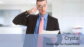  Presentation with electricity - Slides consisting of electricity budget - businessman reading a document using background and a light blue colored foreground