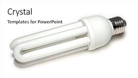  Presentation with electrical - Presentation theme consisting of electricity budget - electrical fluorescent energy saving lamp background and a white colored foreground