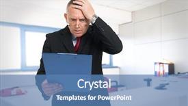  Presentation with reading - Presentation theme featuring electricity budget - shocked businessman reading a document background and a teal colored foreground