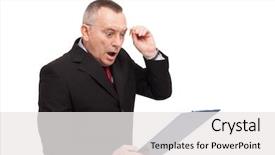  Presentation with antique document - Cool new slides with electricity budget - shocked businessman reading a document backdrop and a  colored foreground