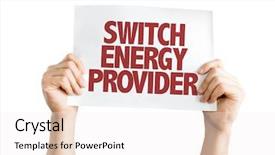  Presentation with energy - Presentation theme having electricity budget - switch energy provider placard isolated background and a white colored foreground