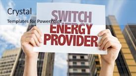  Presentation with energy us - Presentation theme consisting of electricity budget - switch energy provider placard background and a light blue colored foreground