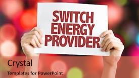  Presentation with mineral and energy resources - Colorful presentation theme enhanced with electricity budget - switch energy provider placard backdrop and a coral colored foreground