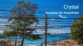 Presentation with electricity and magnetism - Cool new theme with electricity cables in phuket thailand backdrop and a teal colored foreground