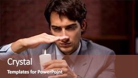  Presentation with candle - Amazing PPT layouts having electricity crisis - businessman working late in office backdrop and a  colored foreground