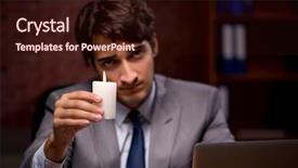  Presentation with life memorial candle light - PPT layouts having electricity crisis - businessman working late in office background and a  colored foreground