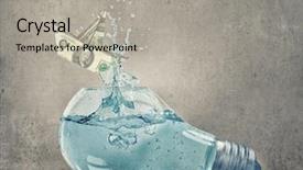  Presentation with water ship - PPT layouts with electricity crisis - glass light bulb filled background and a light gray colored foreground