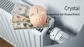  Presentation with battery - Audience pleasing presentation consisting of electricity crisis - heating battery with piggy bank backdrop and a lemonade colored foreground