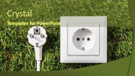  Presentation with power energy - Slide set consisting of electricity-energy-and-power-consumption background and a tawny brown colored foreground