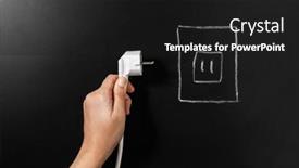  Presentation with energy power - Theme featuring electricity-energy-and-power-consumption background and a dark gray colored foreground