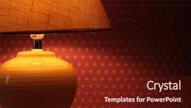  Presentation with electricity - PPT theme featuring electricity home - table lamp on wallpaper background background and a tawny brown colored foreground