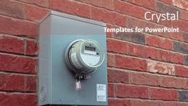  Presentation with energy meter - Slide deck featuring electricity-hydro-power-electric-energy background and a coral colored foreground