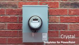  Presentation with energy meter - Cool new theme with electricity-hydro-power-electric-energy backdrop and a tawny brown colored foreground