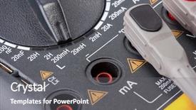  Presentation with digital industry - Audience pleasing presentation design consisting of electricity industry - close-up of a digital multimeter backdrop and a gray colored foreground