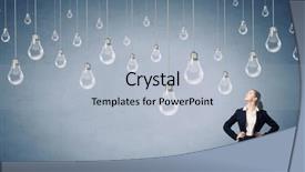  Presentation with light bulbs - Cool new presentation with electricity management - concept of creativity with woman backdrop and a  colored foreground