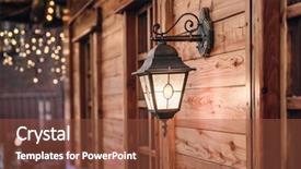  Presentation with christmas scene lantern - Amazing PPT layouts having electricity market - christmas festive illumination lantern backdrop and a tawny brown colored foreground