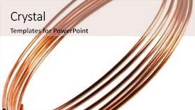  Presentation with copper - Cool new slide deck with electricity market - copper pipes isolated on white backdrop and a soft green colored foreground