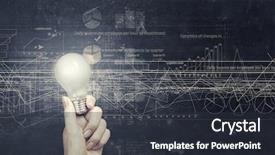  Presentation with digital data a human eye - Beautiful presentation design featuring electricity market - human hand holding a shining backdrop and a tawny brown colored foreground