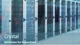  Presentation with server room - Amazing slide set having electricity market - stocks and shares against empty backdrop and a ocean colored foreground